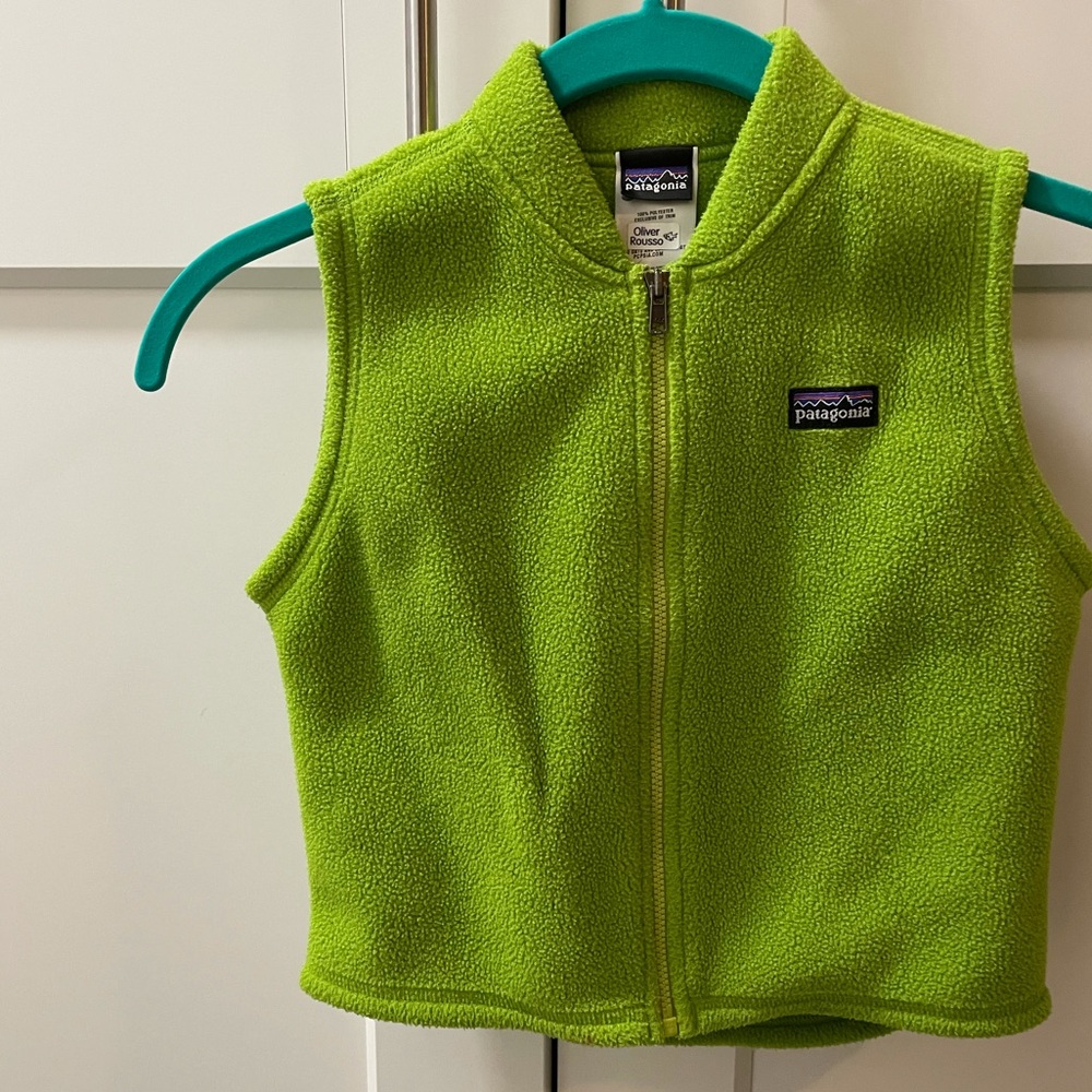 Patagonia Kids Lime Green Fleece Vest